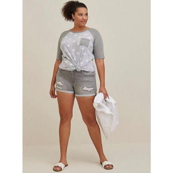 Torrid Classic Fit Super Soft Slub Crew Neck Raglan Tee (Sz 2) - Picture 1 of 9